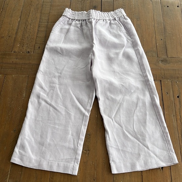 Crewcuts lilac linen flutter shoulder top and cropped pants matching set nwot - Picture 7 of 10